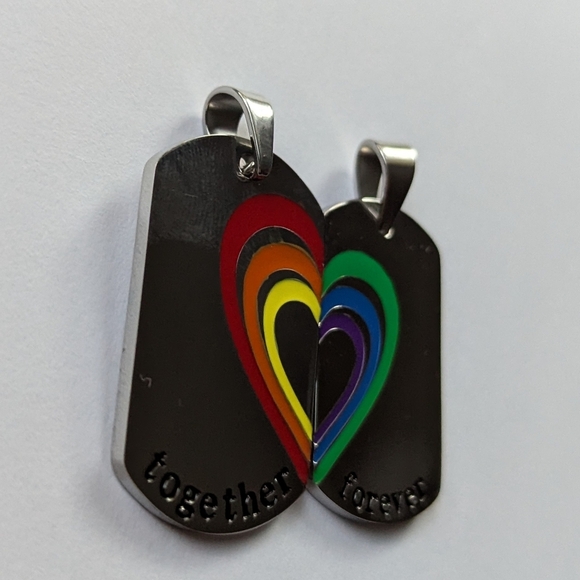 Together Forever Rainbow Heart Dog Tags - Picture 5 of 10